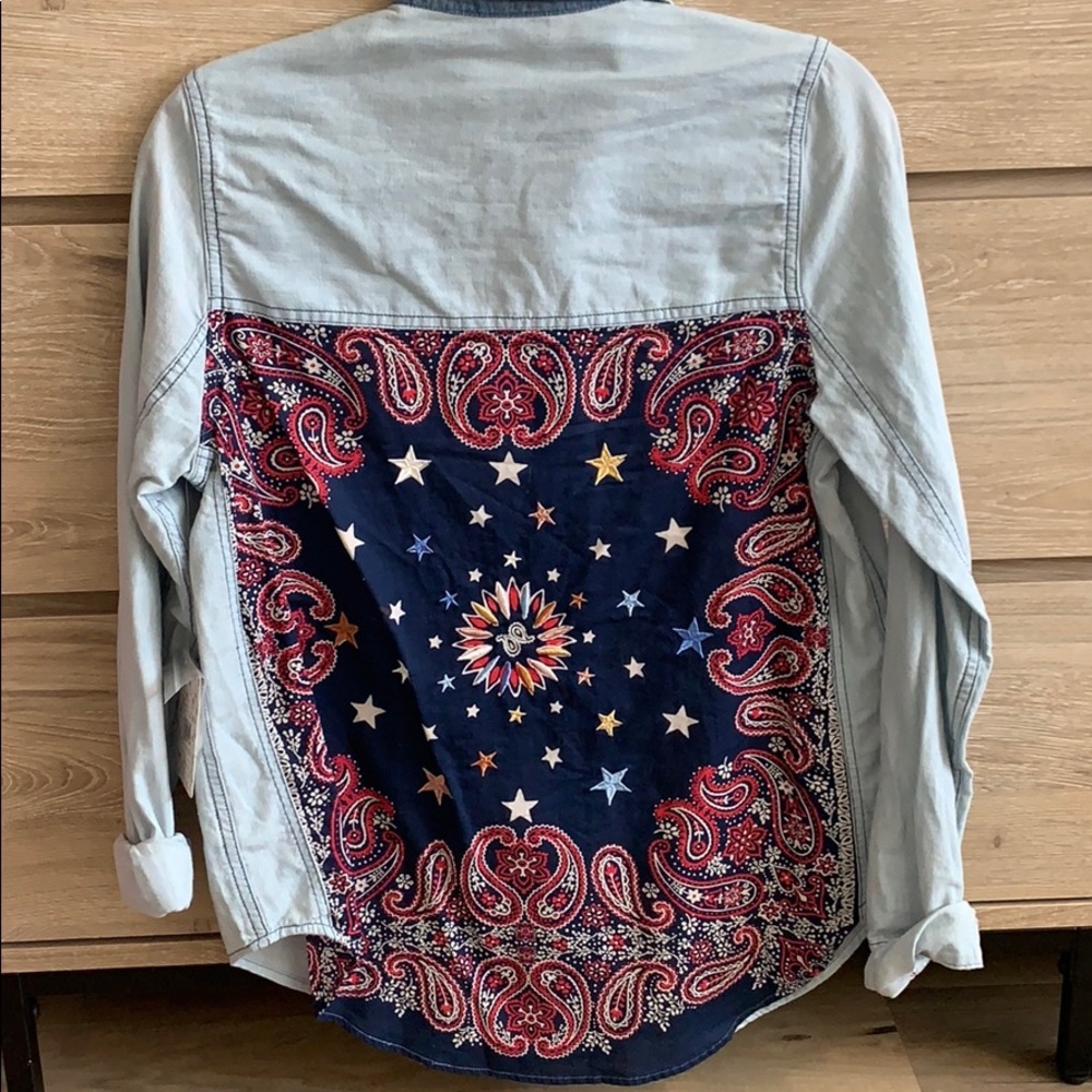 free people collared button down with tags - Picture 4 of 4